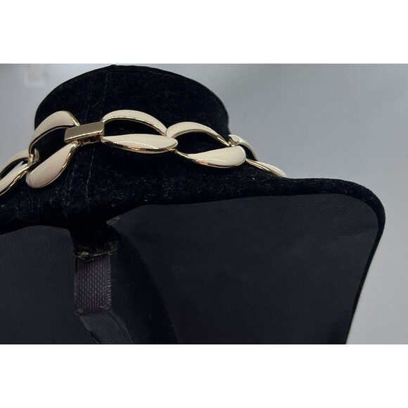 Vintage Napier Enamel White Links Flat Gold Chain Necklace - Picture 2 of 7